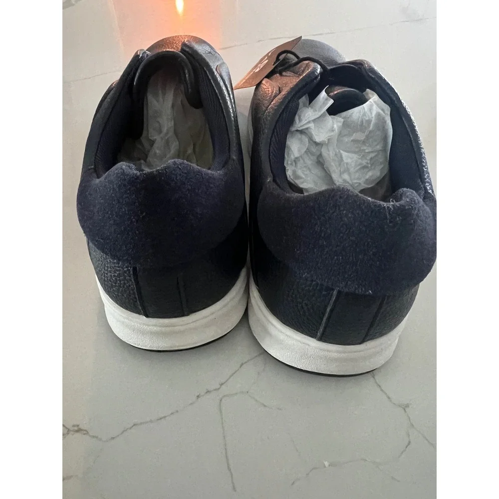 Vance Co Mens Slip On Sneakers Navy Pebbled Faux Leather Casual Shoes Sz‎ 10 NEW